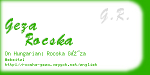 geza rocska business card